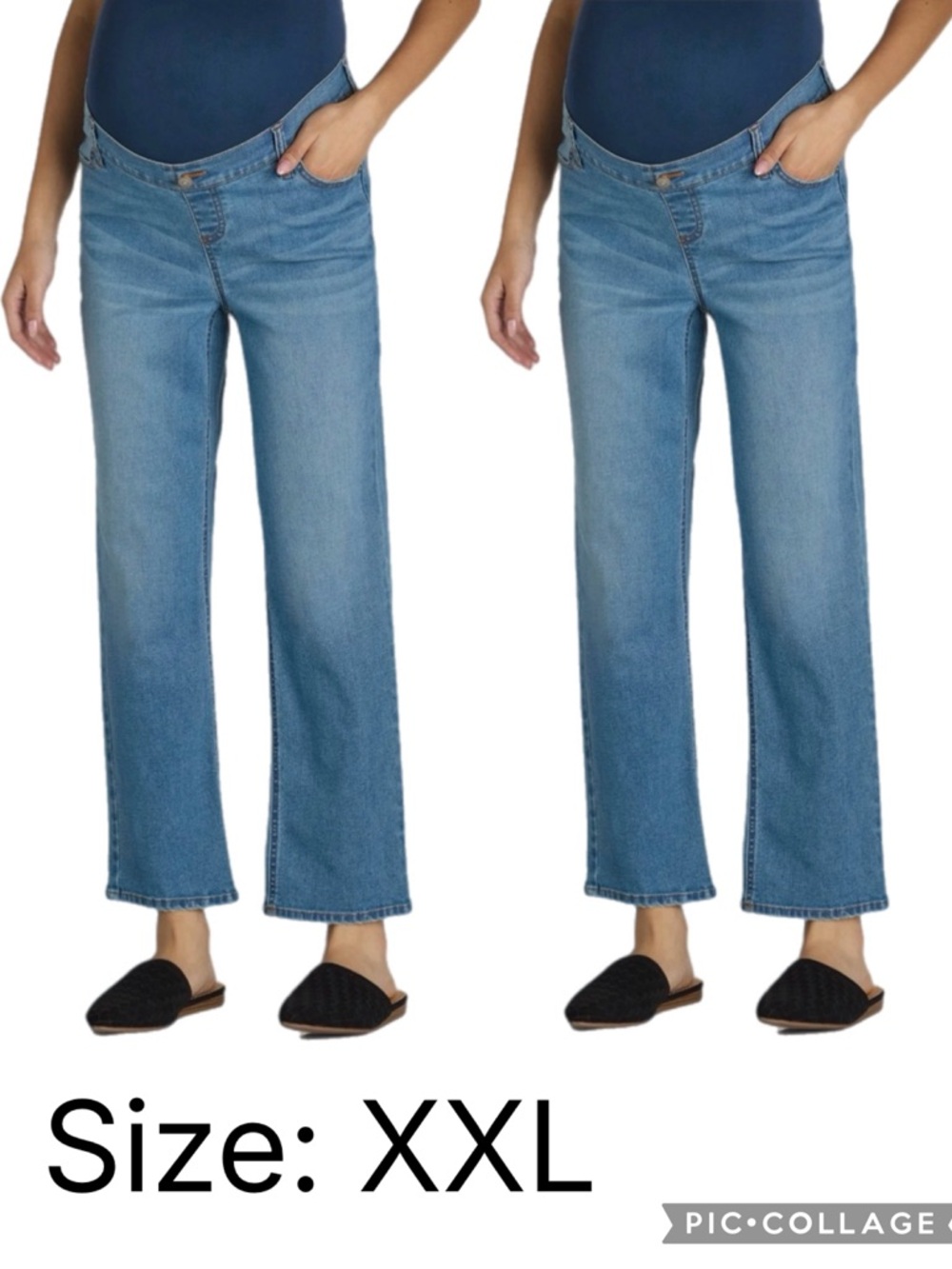 (2) Time and Tru Women's Maternity Straight Leg Jeans - Picture 1 of 5